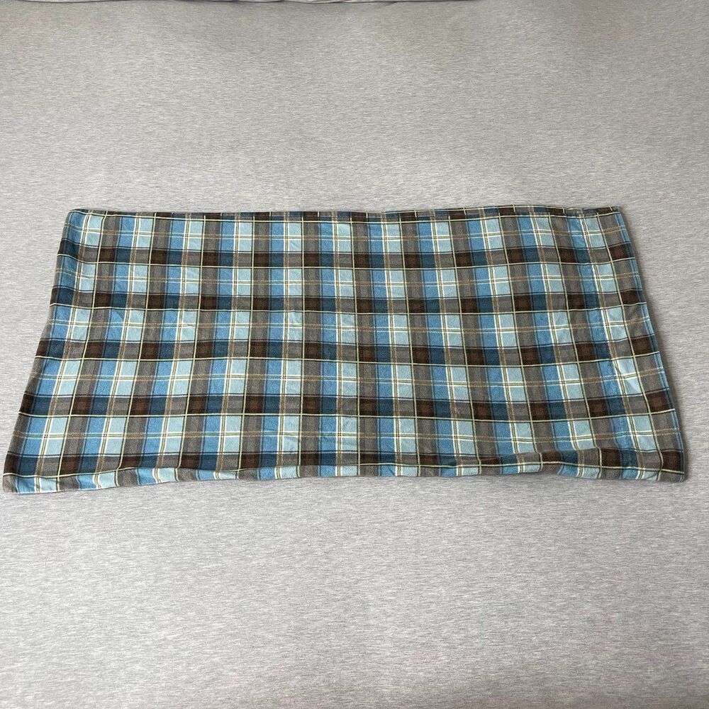 Target Home Y2K Vintage Blue Plaid Cotton Pillowcase